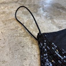 画像8: BLACK COLOR SPANGLE DESIGN POINT SHEER CAMISOLE / Ladies M (8)