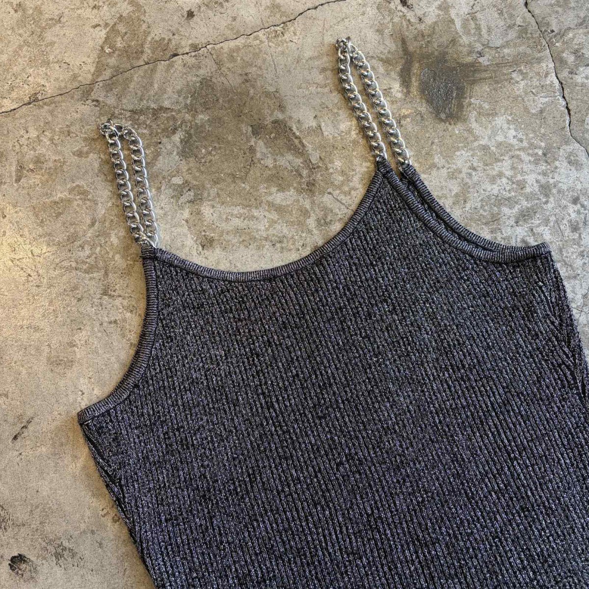 画像9: CHAIN STRAP DESIGN METALLIC CAMISOLE / Ladies M (9)