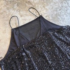 画像9: BLACK COLOR SPANGLE DESIGN POINT SHEER CAMISOLE / Ladies M (9)