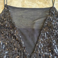 画像6: BLACK COLOR SPANGLE DESIGN POINT SHEER CAMISOLE / Ladies M (6)