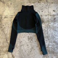 画像2: 2 TONE COLOR BLOCKING DESIGN SHORT ZIP UP L/S TOPS / Ladies XS~S(M) (2)