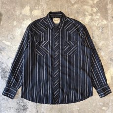 画像1: "WRANGLER" ALL OVER STRIPE PATTERN WESTERN L/S SHIRT / Mens XL (1)