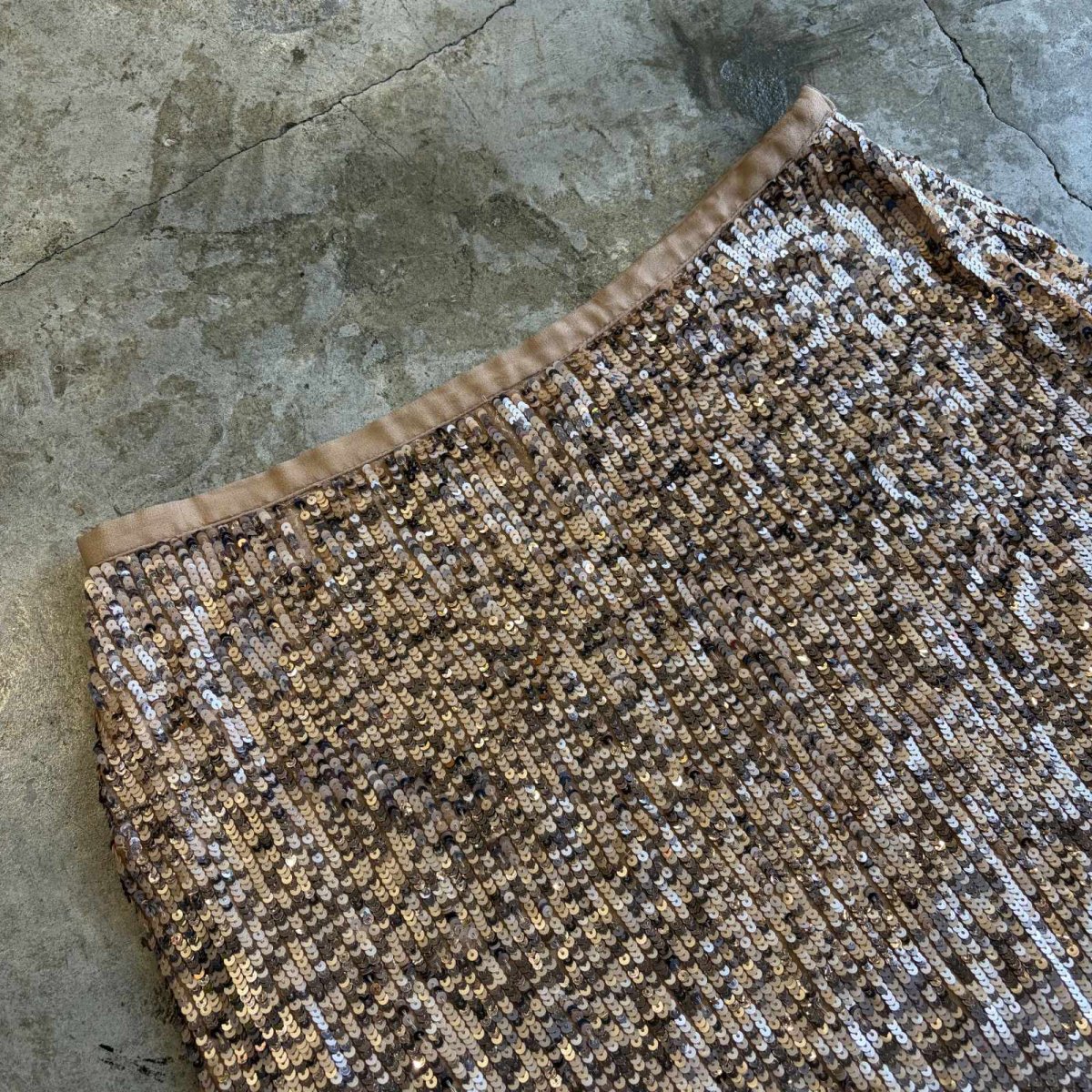 画像3: SEQUINS DESIGN COLOR SILK SKIRT / W30 (3)