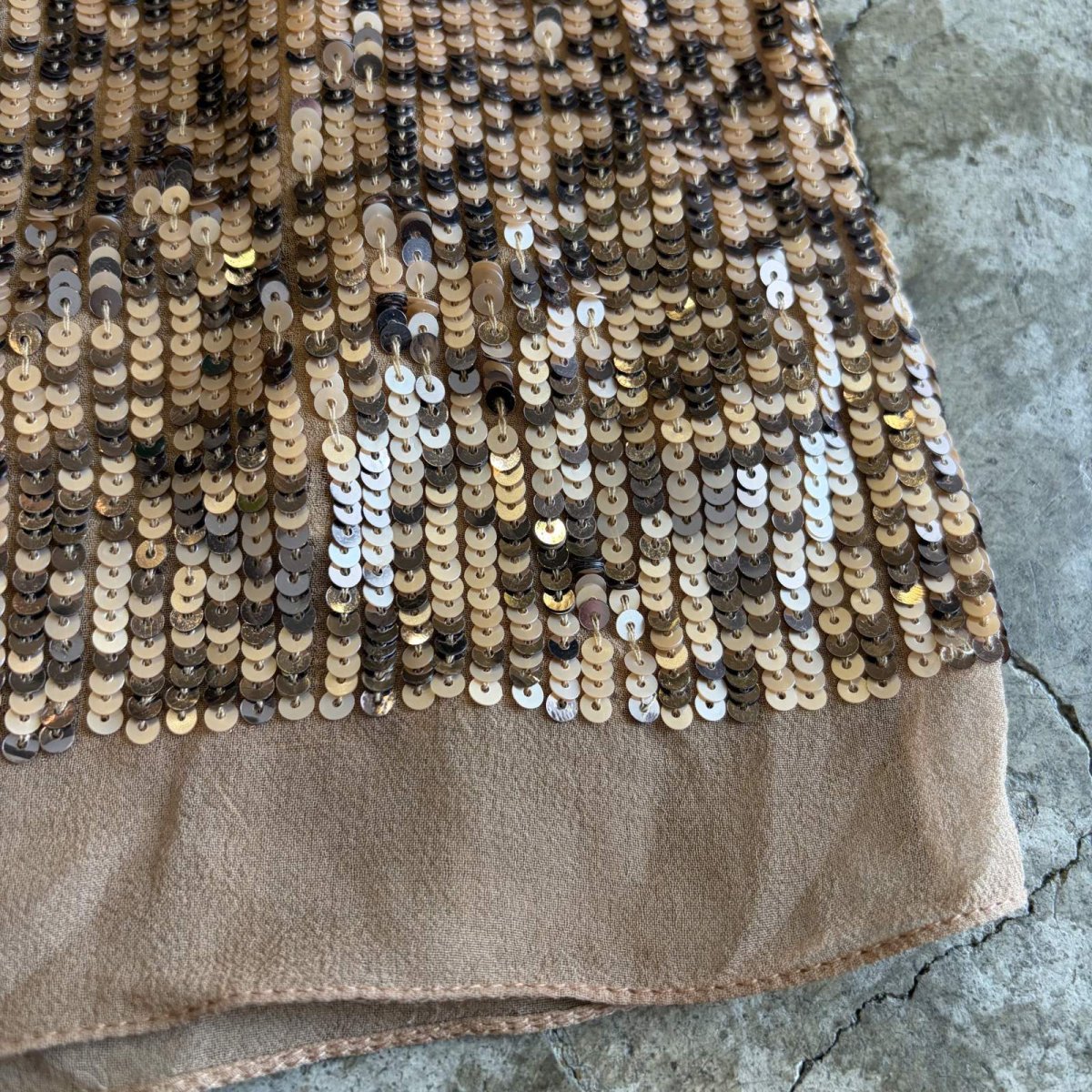 画像5: SEQUINS DESIGN COLOR SILK SKIRT / W30 (5)