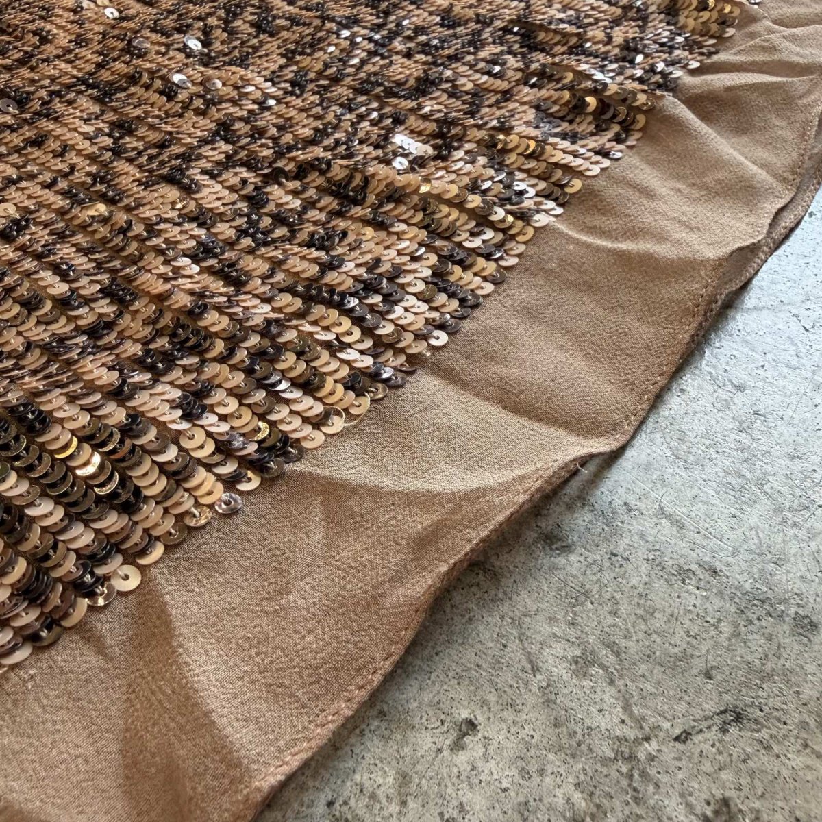 画像10: SEQUINS DESIGN COLOR SILK SKIRT / W30 (10)