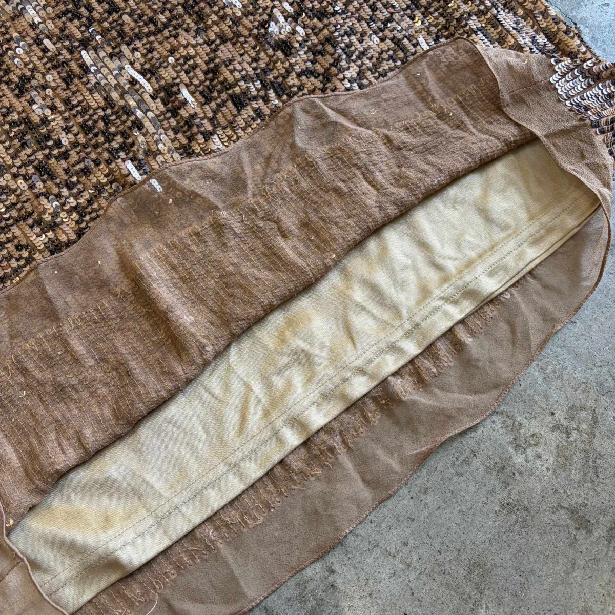 画像6: SEQUINS DESIGN COLOR SILK SKIRT / W30 (6)