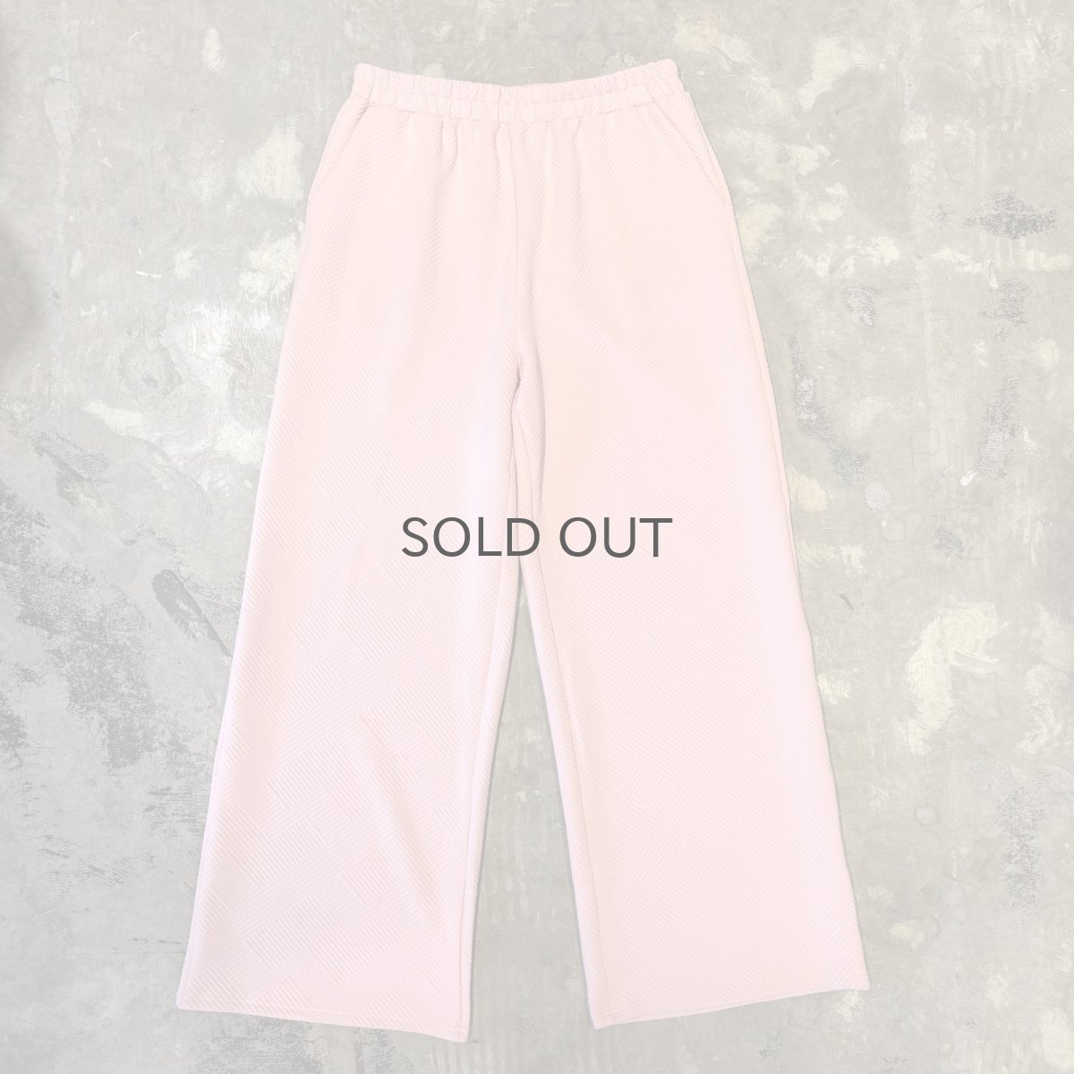 画像1: PINK COLOR 3D PATTERN WIDE SILHOUETTE PANTS / W30~FREE (1)