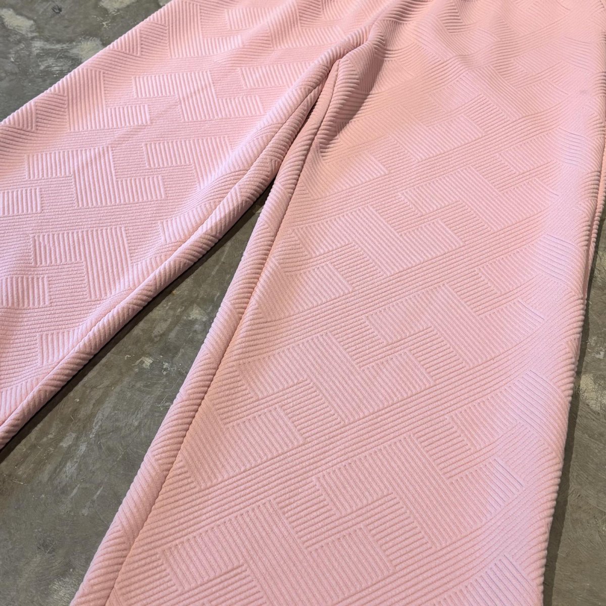 画像6: PINK COLOR 3D PATTERN WIDE SILHOUETTE PANTS / W30~FREE (6)