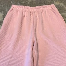 画像10: PINK COLOR 3D PATTERN WIDE SILHOUETTE PANTS / W30~FREE (10)