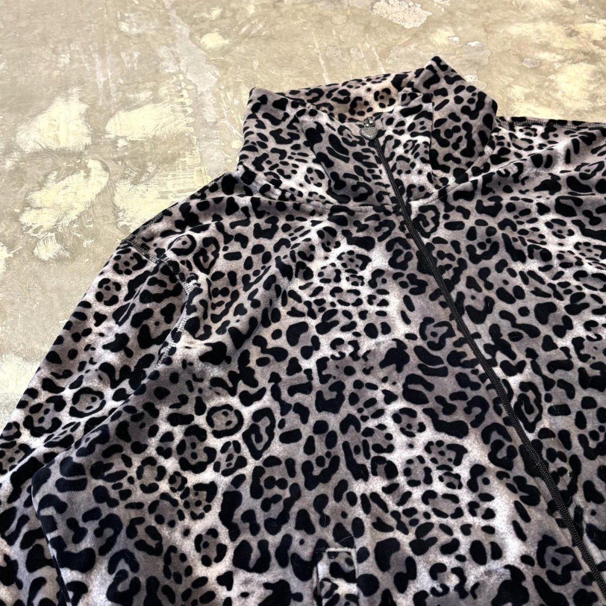 画像3: ALL OVER LEOPARD PATTERN VELOUR ZIP UP JACKET / Mens XL (3)