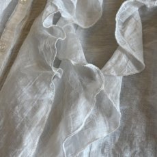 画像10: FRONT FRILL LINE DESIGN SHEER L/S BLOUSE / Ladies M (10)