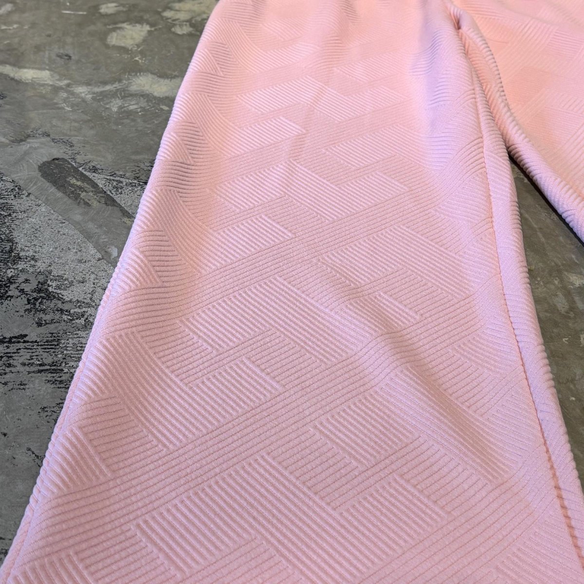 画像7: PINK COLOR 3D PATTERN WIDE SILHOUETTE PANTS / W30~FREE (7)