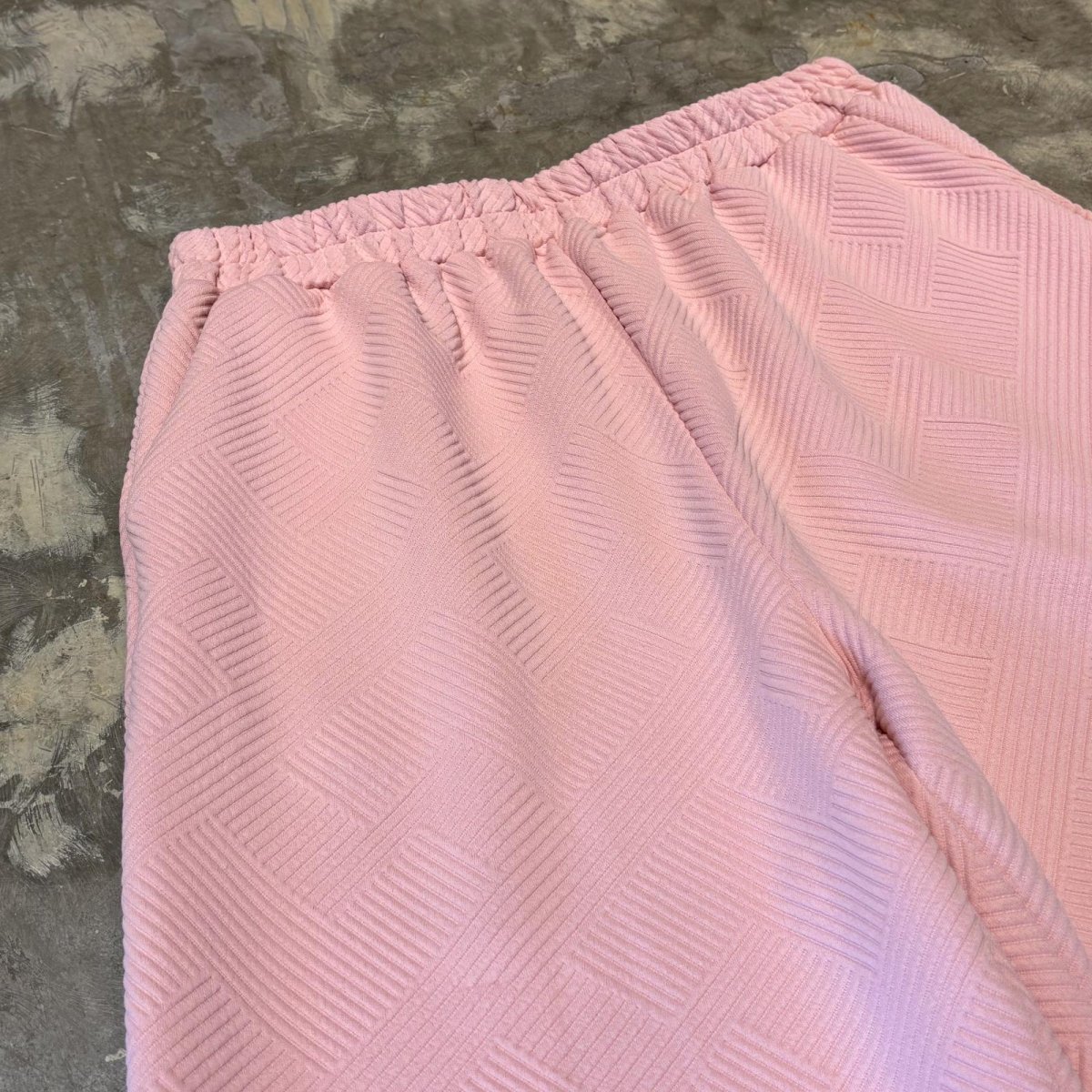画像3: PINK COLOR 3D PATTERN WIDE SILHOUETTE PANTS / W30~FREE (3)