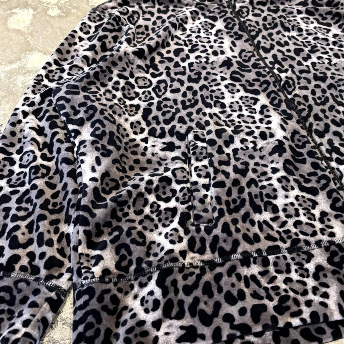 画像5: ALL OVER LEOPARD PATTERN VELOUR ZIP UP JACKET / Mens XL (5)
