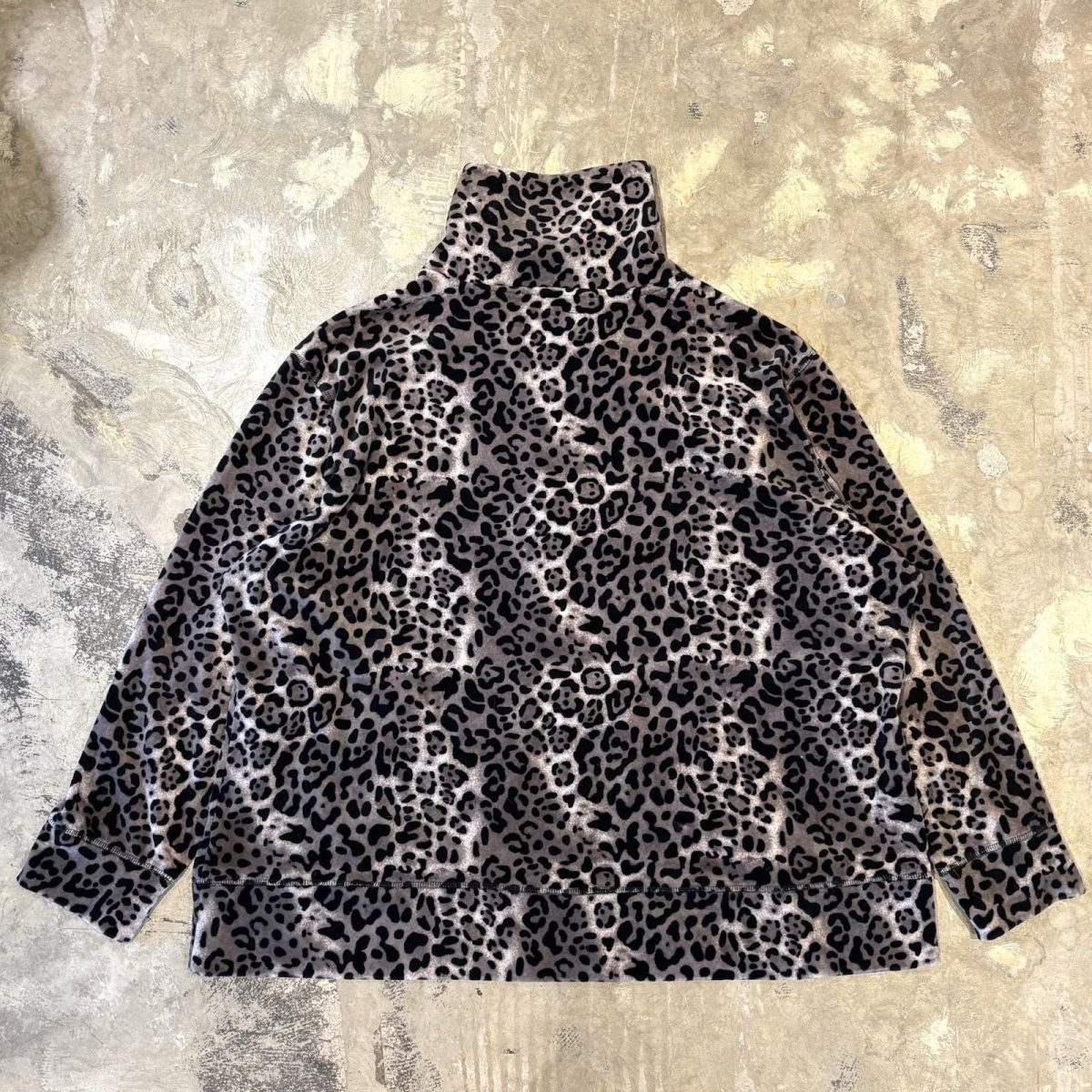 画像2: ALL OVER LEOPARD PATTERN VELOUR ZIP UP JACKET / Mens XL (2)