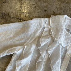 画像8: FRONT FRILL LINE DESIGN SHEER L/S BLOUSE / Ladies M (8)