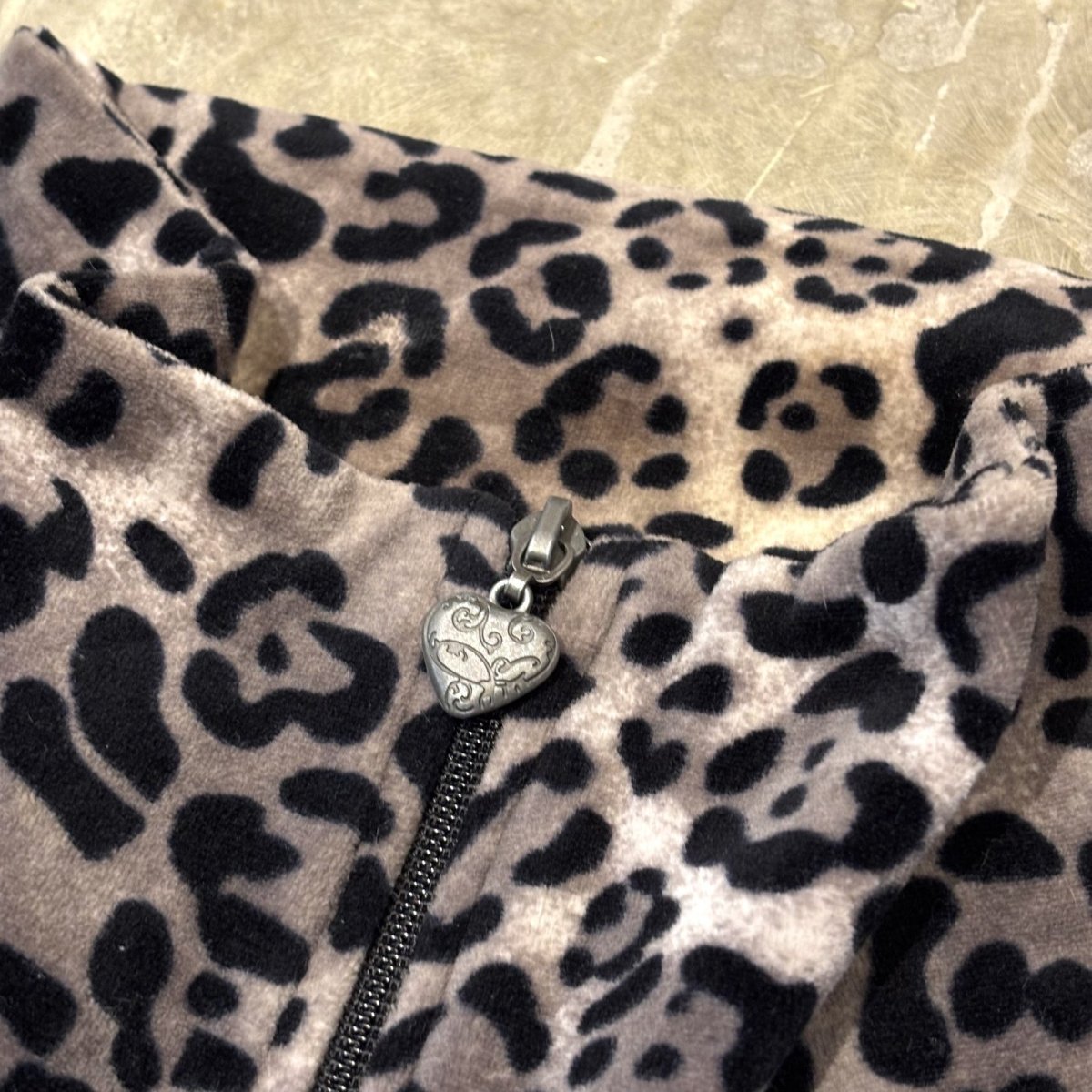 画像10: ALL OVER LEOPARD PATTERN VELOUR ZIP UP JACKET / Mens XL (10)