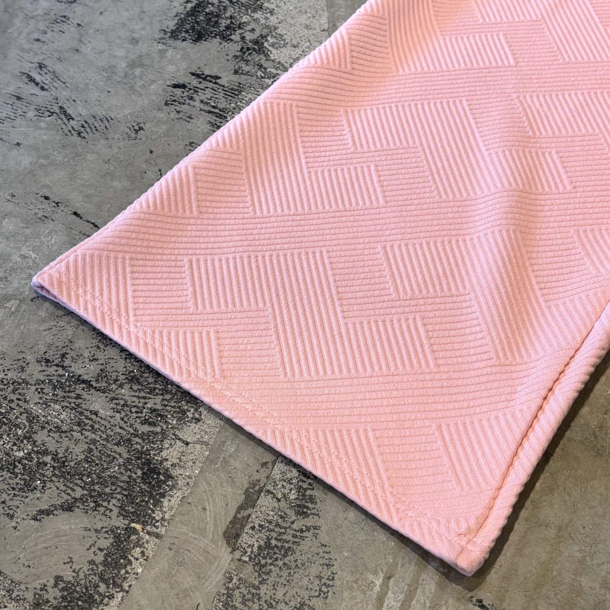 画像8: PINK COLOR 3D PATTERN WIDE SILHOUETTE PANTS / W30~FREE (8)