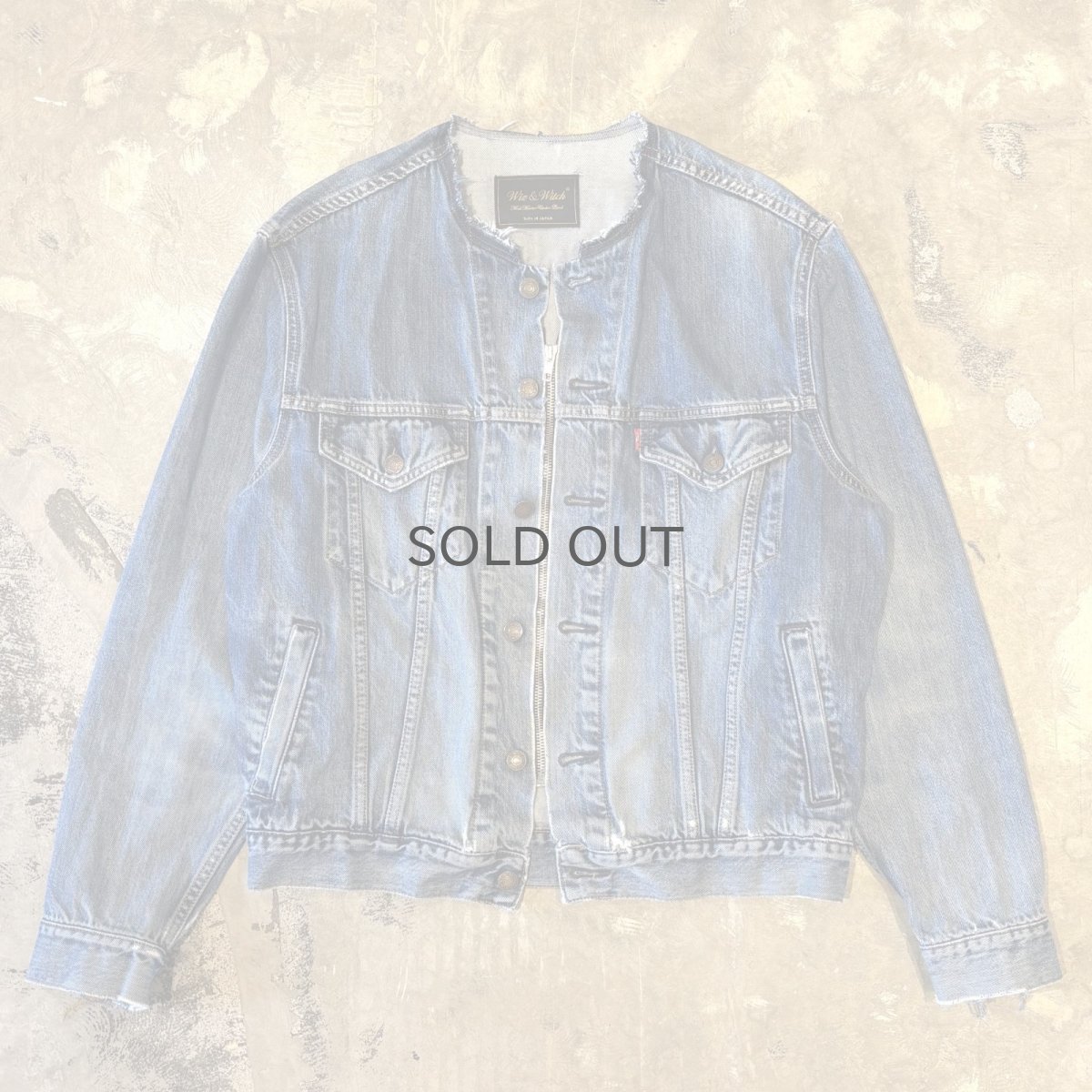 画像1: 【Wiz&Witch】"WANDERER" NO COLLAR ZIP UP DENIM JACKET / OS (1)