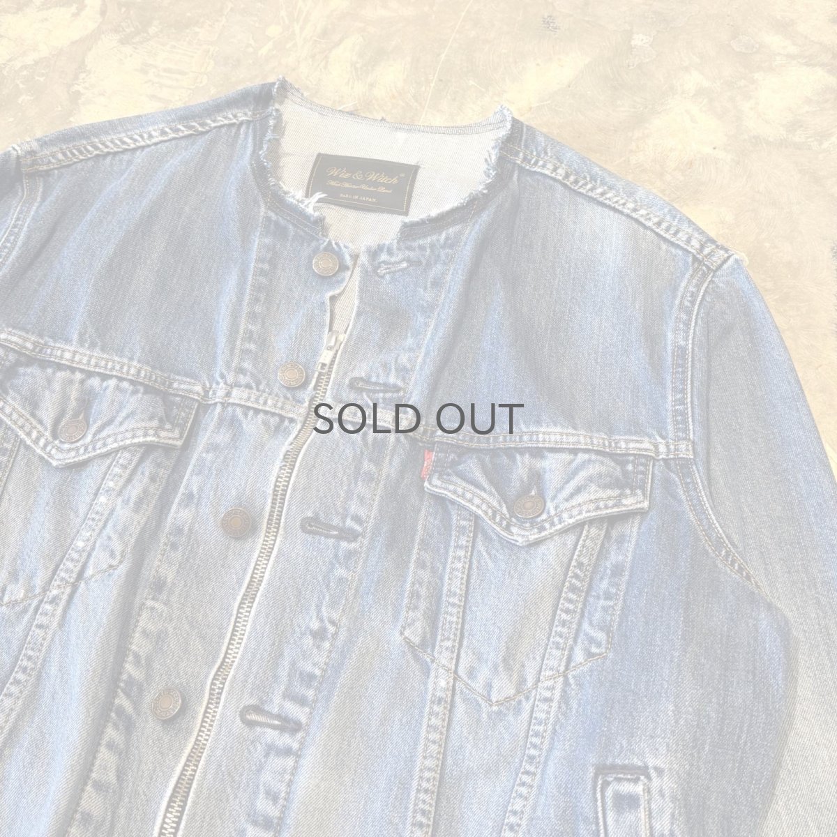 画像5: 【Wiz&Witch】"WANDERER" NO COLLAR ZIP UP DENIM JACKET / OS (5)