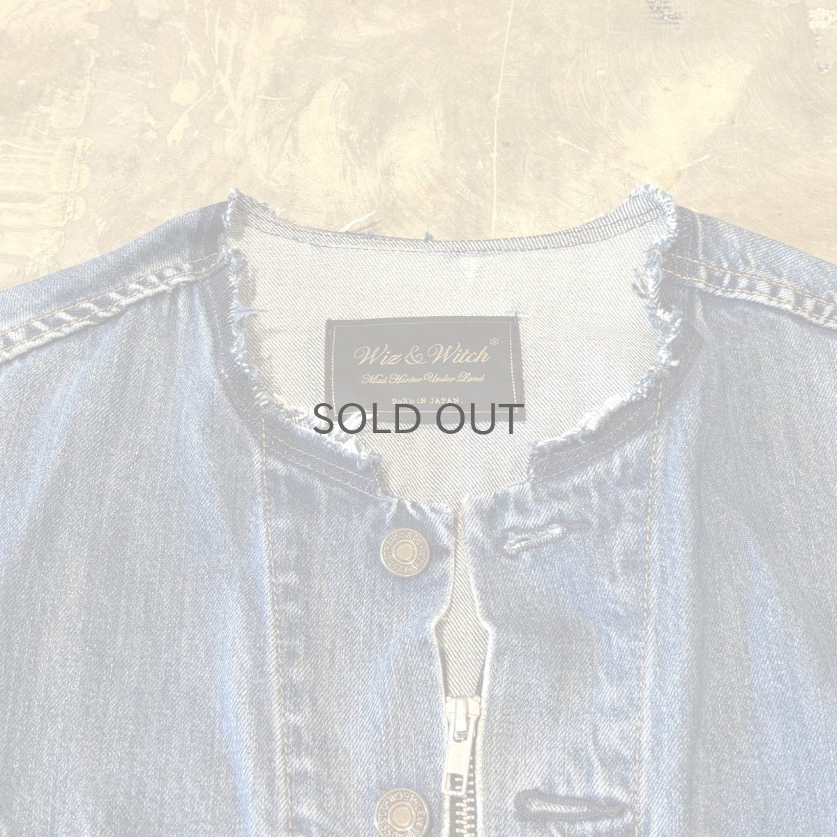 画像11: 【Wiz&Witch】"WANDERER" NO COLLAR ZIP UP DENIM JACKET / OS (11)