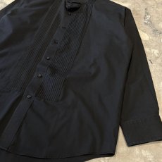 画像6: FRONT PLEATED BLACK COLOR DRESS L/S SHIRT / Mens L (6)