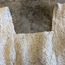 画像5: BACK LACE UP DESIGN PUFF SLLEVE SHORT TOPS / Ladies S(M)  (5)