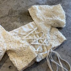 画像8: BACK LACE UP DESIGN PUFF SLLEVE SHORT TOPS / Ladies S(M)  (8)