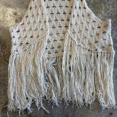 画像4: CROCHET DESIGN LONG FRINGE VEST / Ladies S(M) (4)