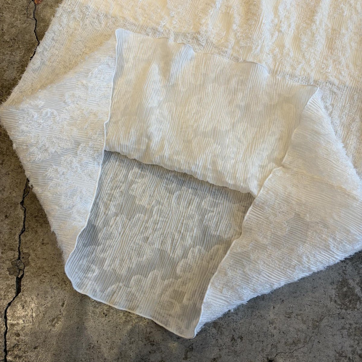 画像6: WHITE COLOR SHORT SHAGGY ALL OVER PATTERN DESIGN SKIRT / W25~W40 (6)