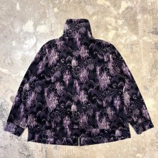 画像2: ALL OVER ARTISTIC PATTERN VELOUR ZIP UP JACKET / Mens XL (2)