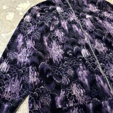 画像5: ALL OVER ARTISTIC PATTERN VELOUR ZIP UP JACKET / Mens XL (5)