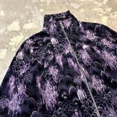画像3: ALL OVER ARTISTIC PATTERN VELOUR ZIP UP JACKET / Mens XL (3)