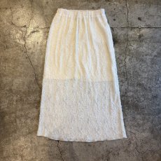画像1: WHITE COLOR SHORT SHAGGY ALL OVER PATTERN DESIGN SKIRT / W25~W40 (1)