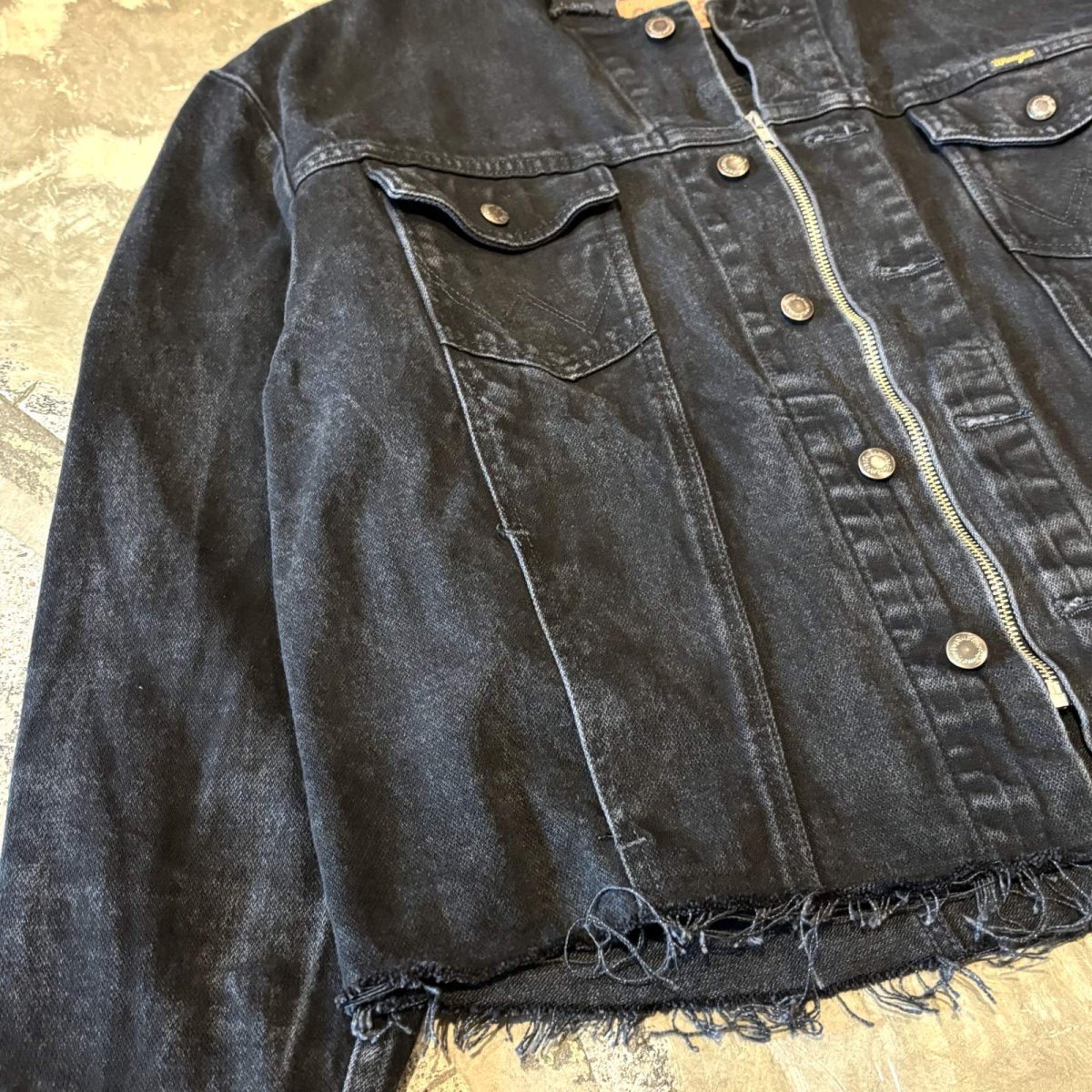 画像6: 【Wiz&Witch】"WANDERER" NO COLLAR ZIP UP DENIM JACKET / BLACK / OS (6)