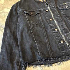 画像6: 【Wiz&Witch】"WANDERER" NO COLLAR ZIP UP DENIM JACKET / BLACK / OS (6)