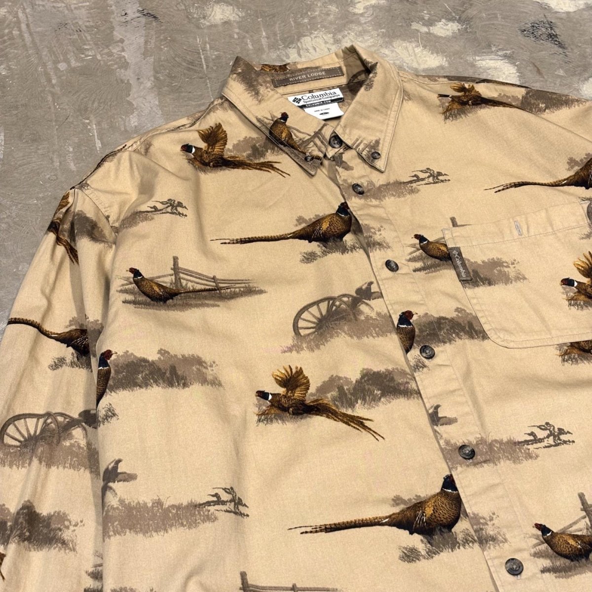 画像3: 【COLOMBIA】BIRD GRAPHIC PATTERN L/S SHIRT / Mens L (3)