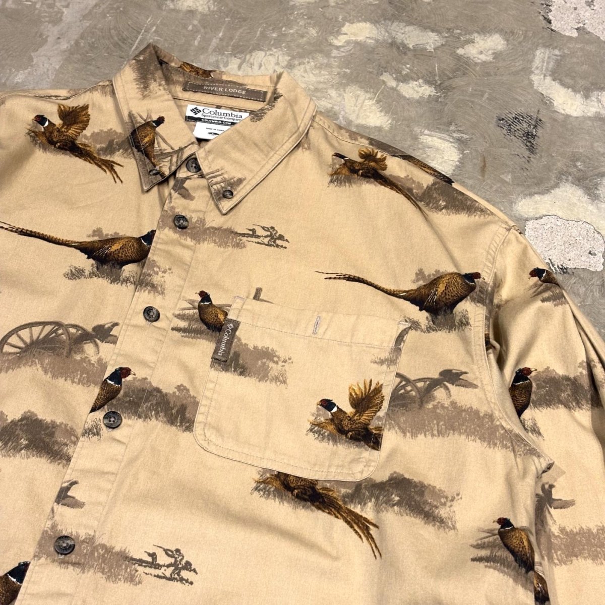 画像4: 【COLOMBIA】BIRD GRAPHIC PATTERN L/S SHIRT / Mens L (4)