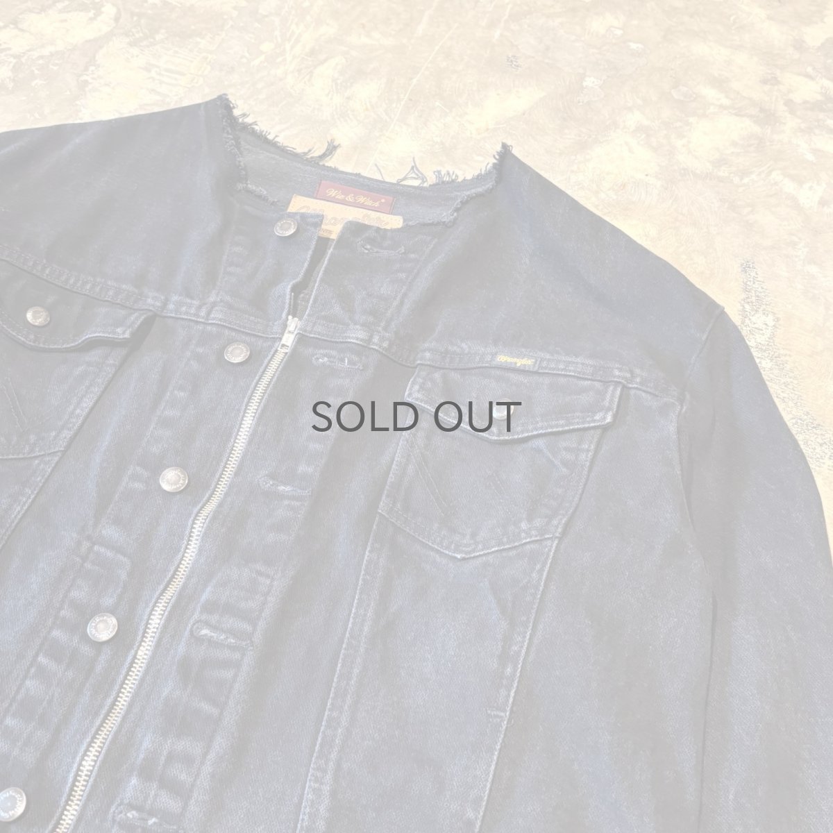 画像5: 【Wiz&Witch】"WANDERER" NO COLLAR ZIP UP DENIM JACKET / BLACK / OS (5)