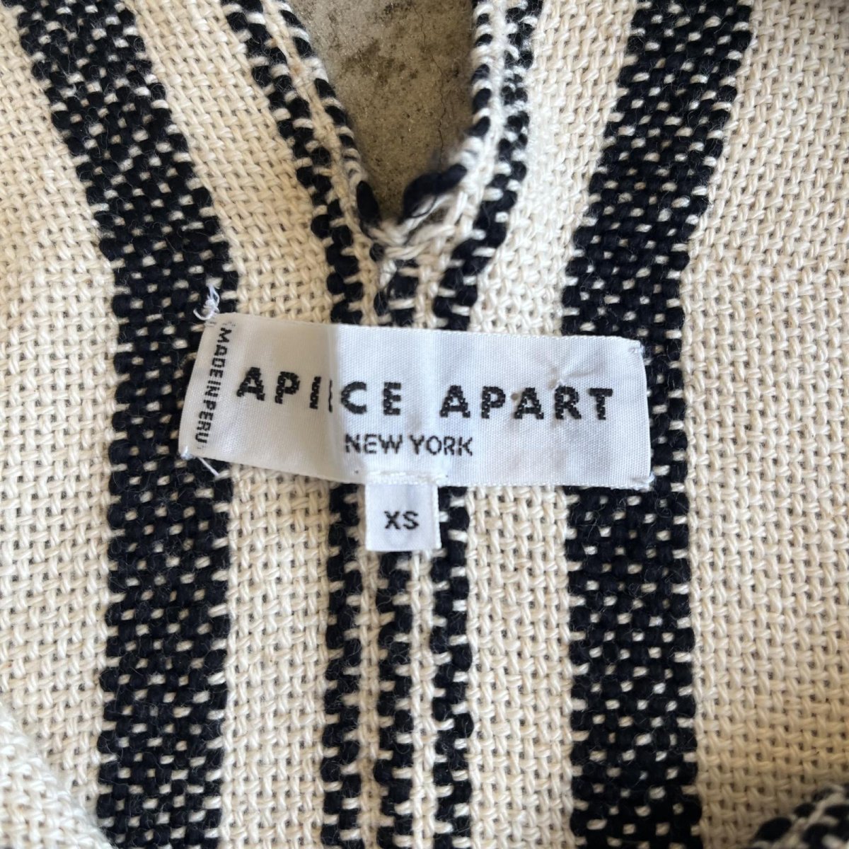 画像11: DOWN FRINGE DESIGN STRIPE PATTERN L/S TOPS / Ladies L(XS) (11)