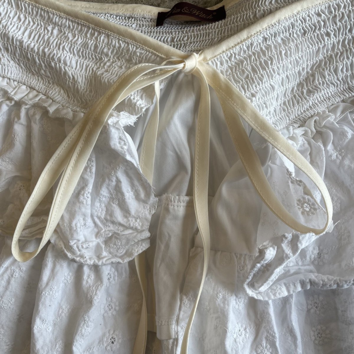 画像6: 【Wiz&Witch】"UNITED" VTG LACE MIX WRAP SKIRT / FREE (6)