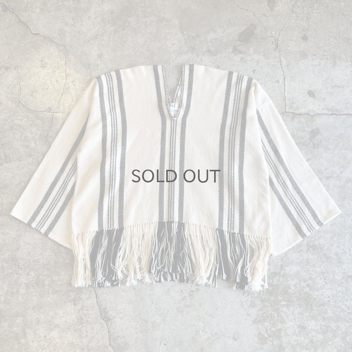 画像1: DOWN FRINGE DESIGN STRIPE PATTERN L/S TOPS / Ladies L(XS) (1)