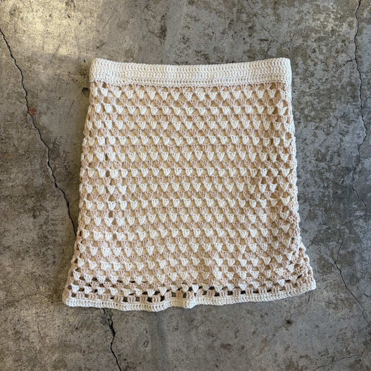 画像1: 2COLOR CROCHET DESIGN  SKIRT / W27~W36 (1)