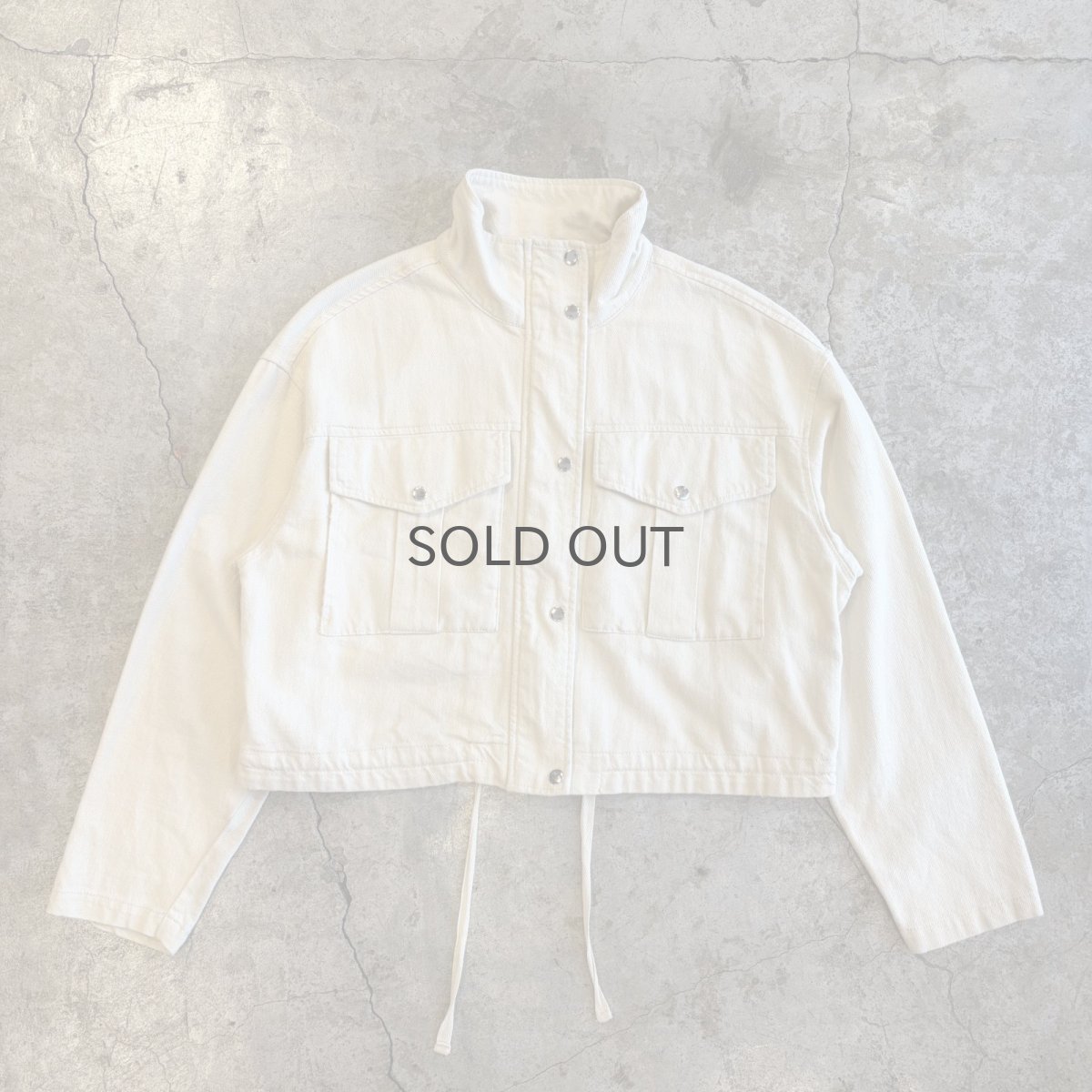 画像1: STAND COLLAR COTTON ZIP UP SHORT JACKET / Ladies M (1)