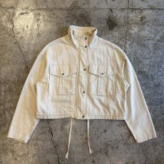 画像1: STAND COLLAR COTTON ZIP UP SHORT JACKET / Ladies M (1)