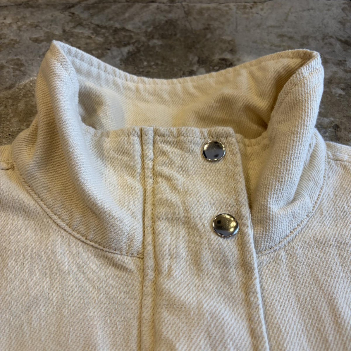 画像4: STAND COLLAR COTTON ZIP UP SHORT JACKET / Ladies M (4)