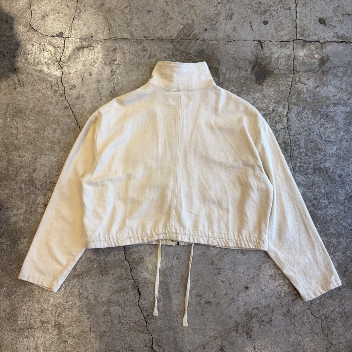 画像2: STAND COLLAR COTTON ZIP UP SHORT JACKET / Ladies M (2)