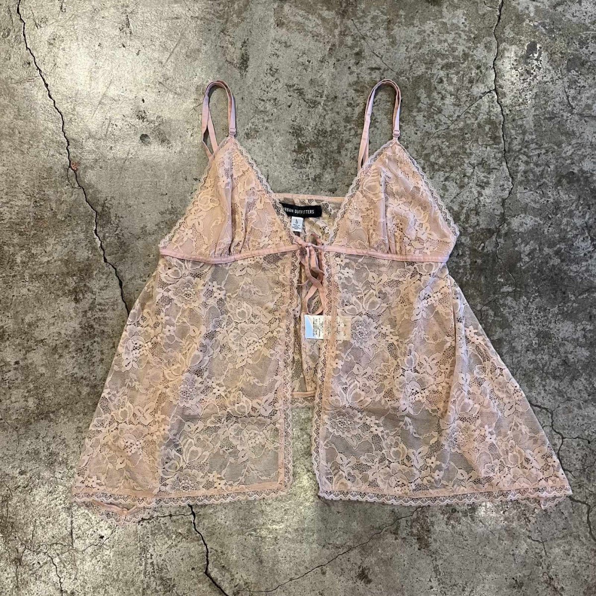 画像1: PALE TONE LACE PATTERN ASYMMETRY DESIGN LINGERIE  / Ladies M(L)  (1)