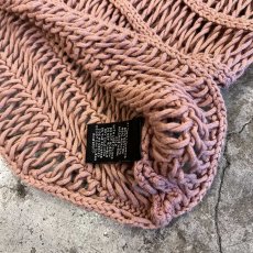 画像5: PINK COLOR MESH BOAT NECK DESIGN COTTON L/S KNIT TOPS / Ladies M (5)