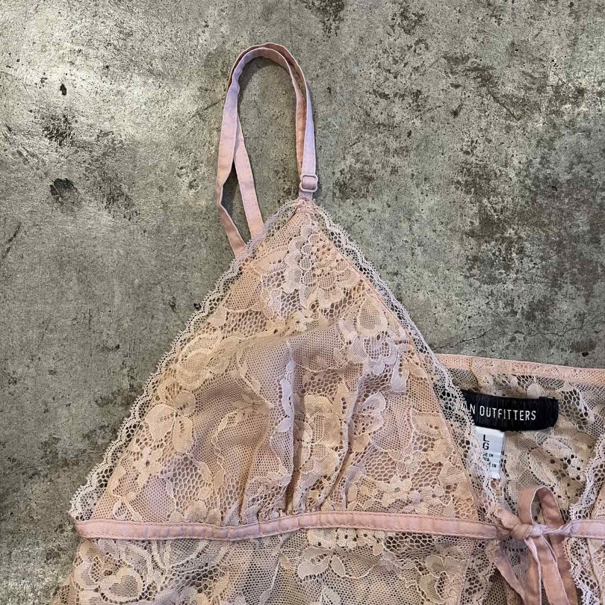 画像5: PALE TONE LACE PATTERN ASYMMETRY DESIGN LINGERIE  / Ladies M(L)  (5)